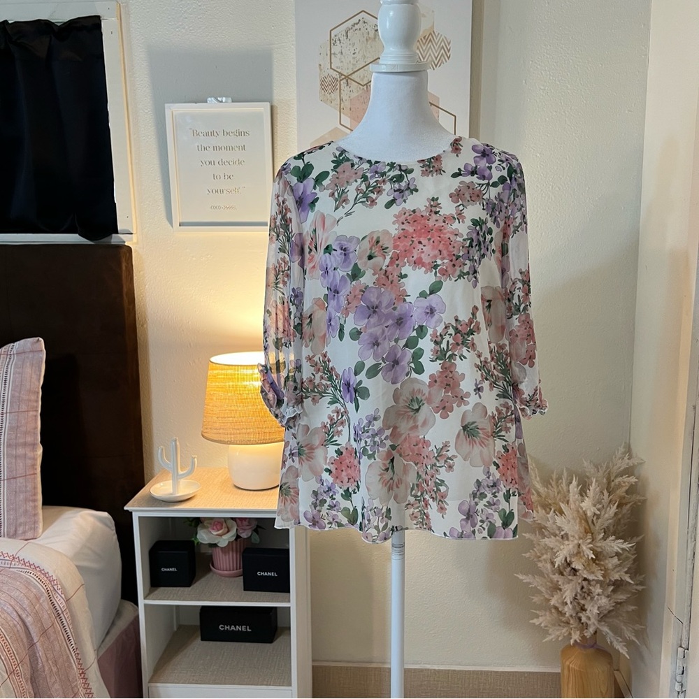 Massimo dutti floral blouse size 8 US